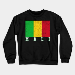 Mali / West Africa - Vintage Style Flag Design Crewneck Sweatshirt